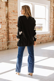 Alana Flower Drop Shoulder Cardigan | S-XL