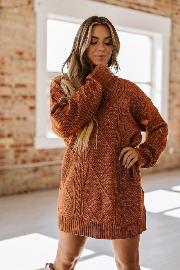 Ashley Cable Knit Sweater Dress | S-2XL