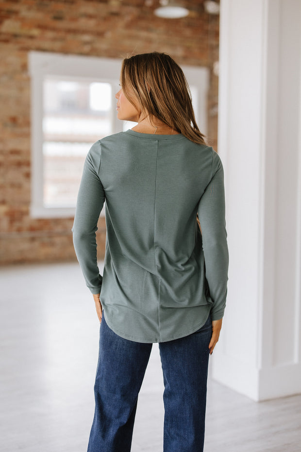 Long Sleeve Crew Neck Swing Tunic | S-3XL