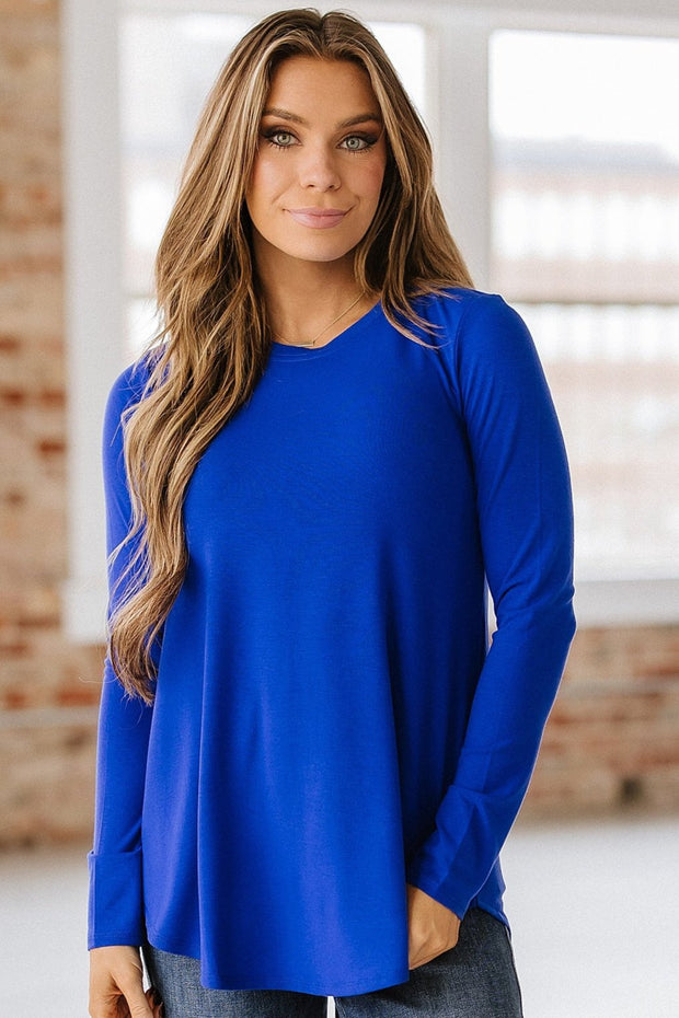 Long Sleeve Crew Neck Swing Tunic | S-3XL