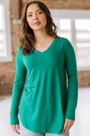 Long Sleeve V-Neck Swing Tunic | S-2XL