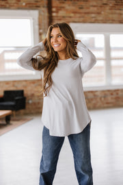 Long Sleeve Crew Neck Swing Tunic | S-3XL