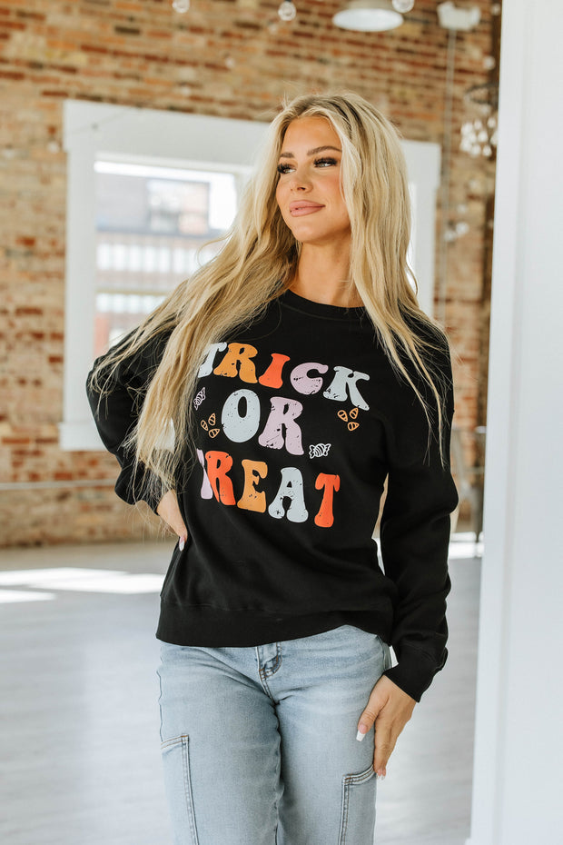 Trick Or Treat Graphic Crewneck Sweatshirt | S-2XL | PRE ORDER