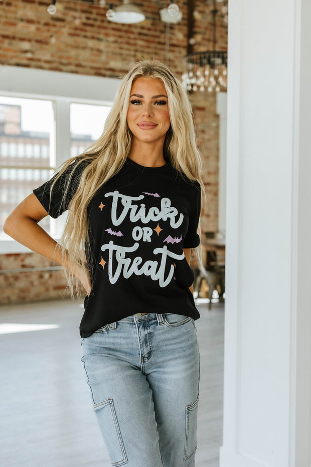 Trick Or Treat Bat Crew Neck T Shirt | PRE ORDER