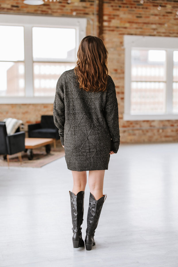 Ashley Cable Knit Sweater Dress | S-2XL