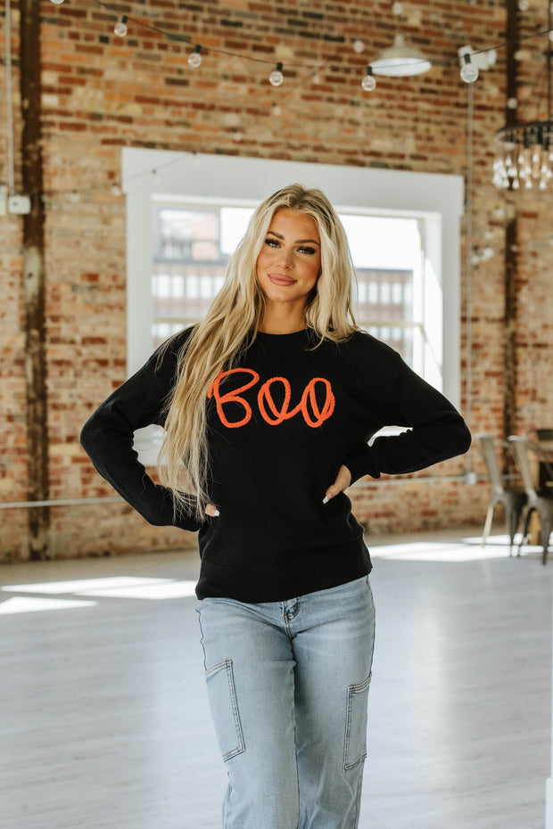 Halloween Boo Drop Shoulder Sweater | S-2XL | PRE ORDER