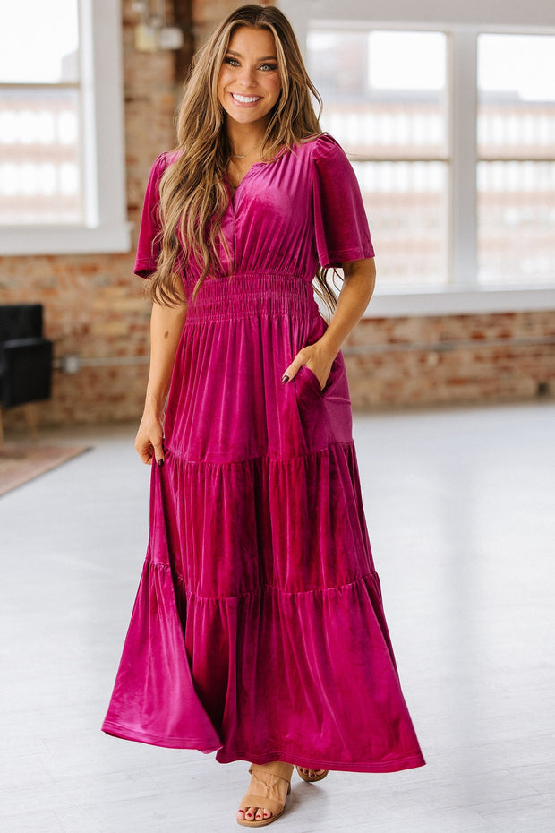 Gracie Velvet Tiered Maxi Dress | S-XL | PRE ORDER