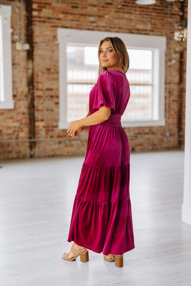 Gracie Velvet Tiered Maxi Dress | S-XL | PRE ORDER