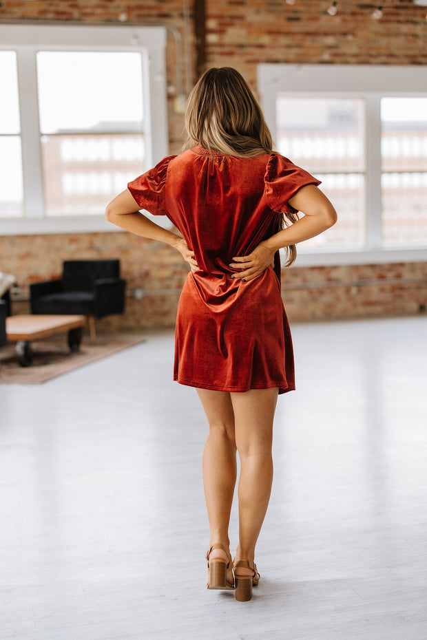 Bryson Velvet Smocked Mini Dress | S-XL