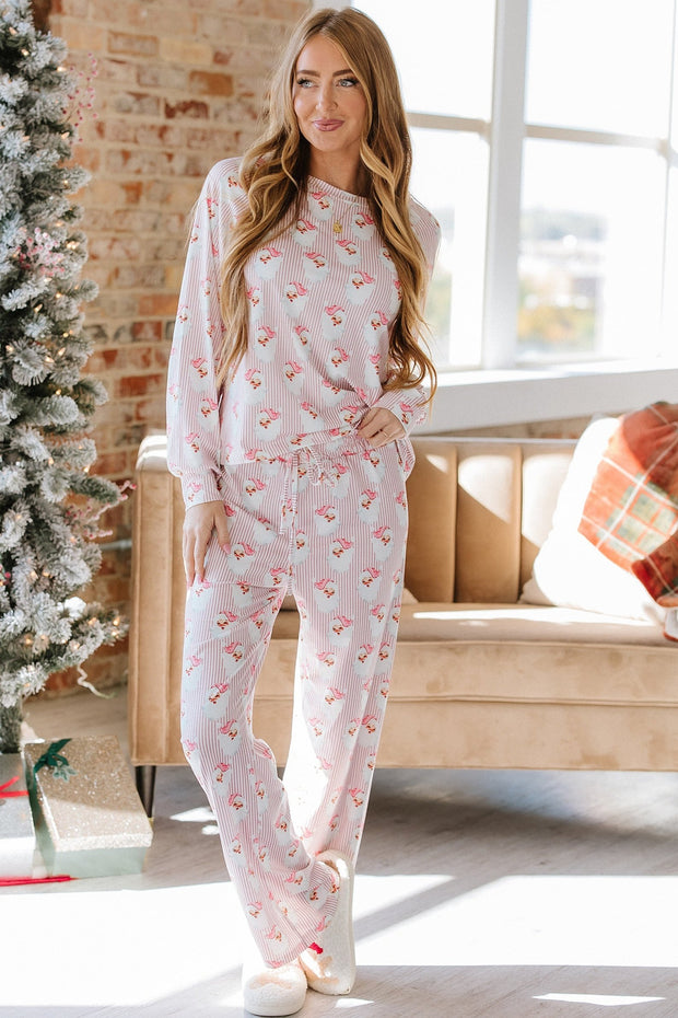 Santa Claus Striped Pajama Set | S-2XL