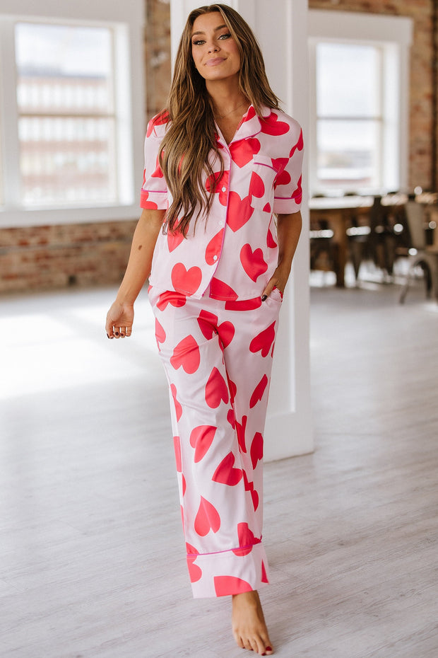 Valentine Heart Short Sleeve Shirt Pajama Set | S-XL | PRE ORDER