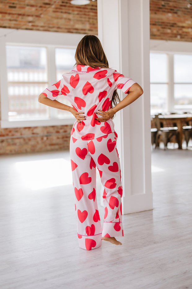 Valentine Heart Short Sleeve Shirt Pajama Set | S-XL | PRE ORDER