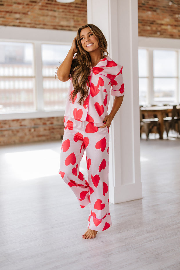 Valentine Heart Short Sleeve Shirt Pajama Set | S-XL | PRE ORDER