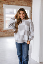 Checkered Bishop Sleeve Sweater | S-2XL | PRE ORDER