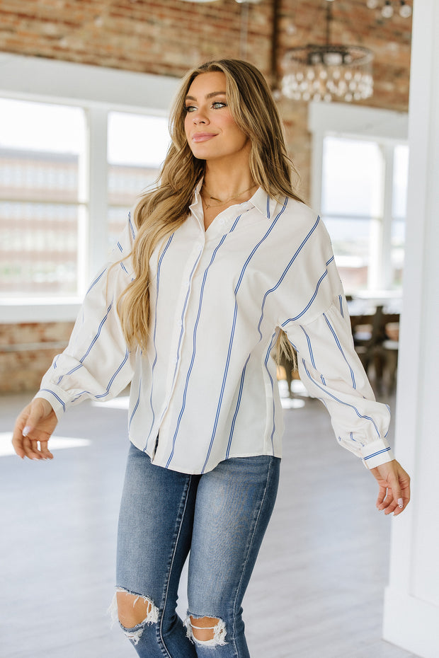 Sweeny Stripe Loose Shirt | S-XL