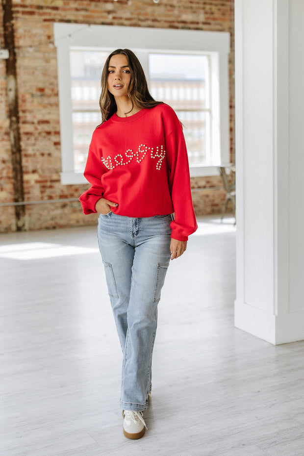 Pearl Beaded Merry Christmas Sweater | S-2XL | PRE ORDER