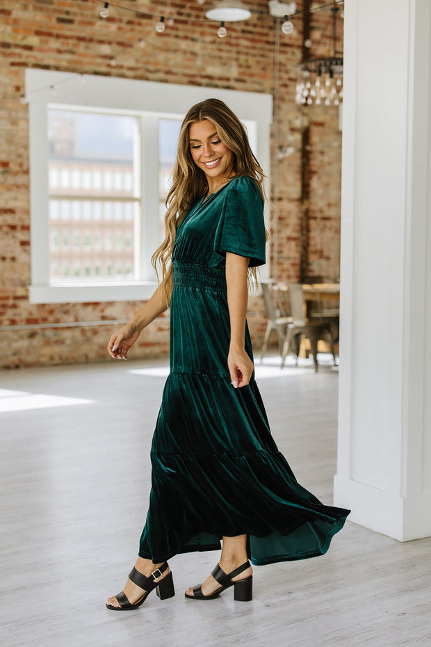 Gracie Velvet Tiered Maxi Dress | S-XL | PRE ORDER