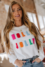 Holly Jolly Graphic Long Sleeve Top | S-XL | PRE ORDER