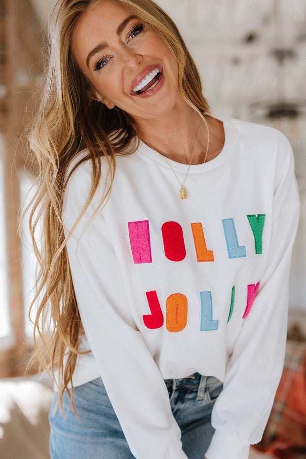 Holly Jolly Graphic Long Sleeve Top | S-XL | PRE ORDER