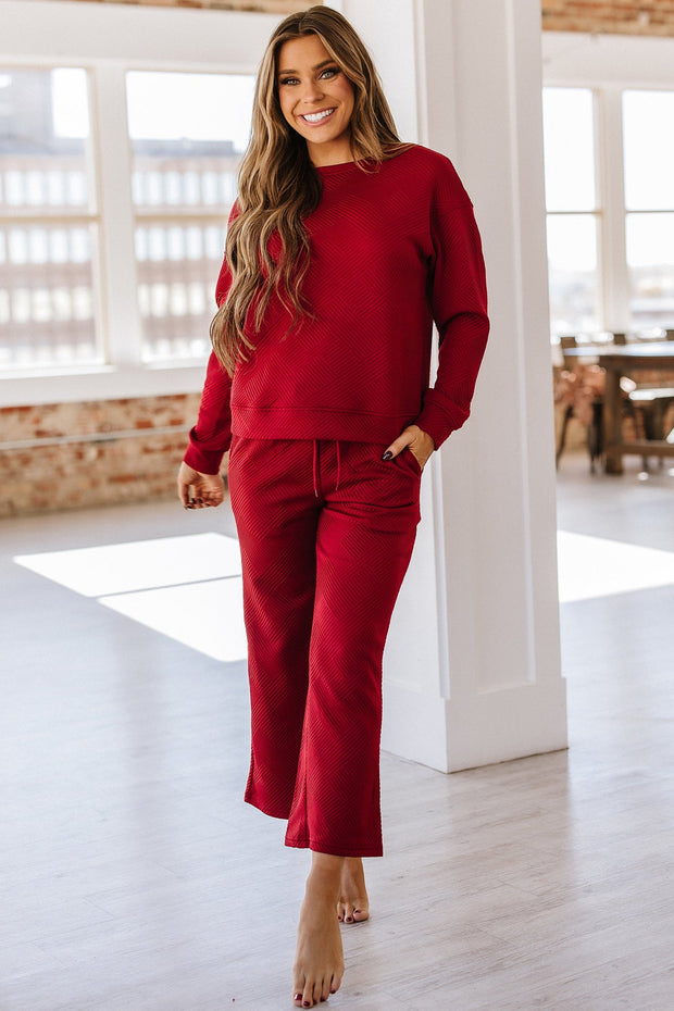 Alex Textured Long Sleeve Set | S-2XL