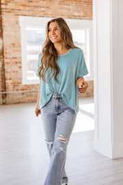 Mindy Ribbed Oversized Top | S-XL