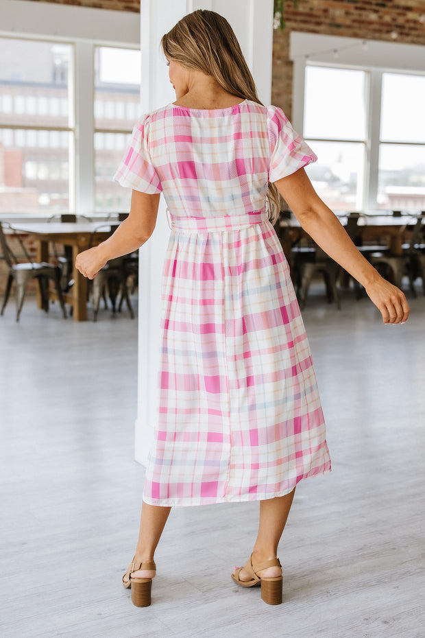 Manny Checkered Midi Dress | S-XL