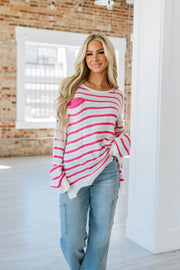 Jaqueline Striped Drop Sleeve Sweater | S-XL