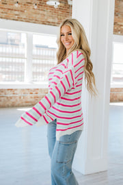 Jaqueline Striped Drop Sleeve Sweater | S-XL