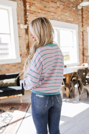 Ginny Striped Drop Shoulder Sweater | S-XL