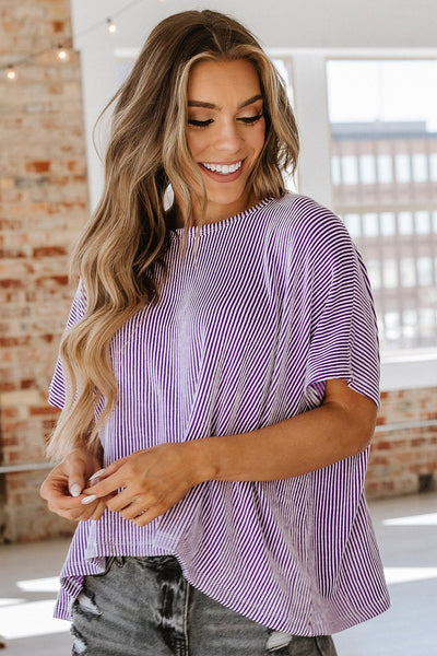 Mindy Ribbed Oversized Top | S-XL