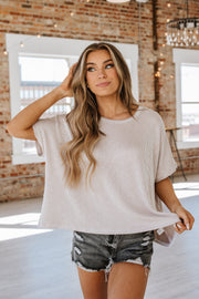 Mindy Ribbed Oversized Top | S-XL