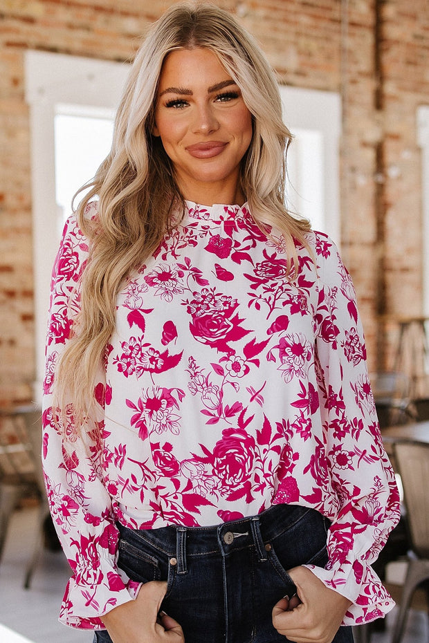 Burke Floral Flounce Sleeve Blouse | S-XL | PRE ORDER