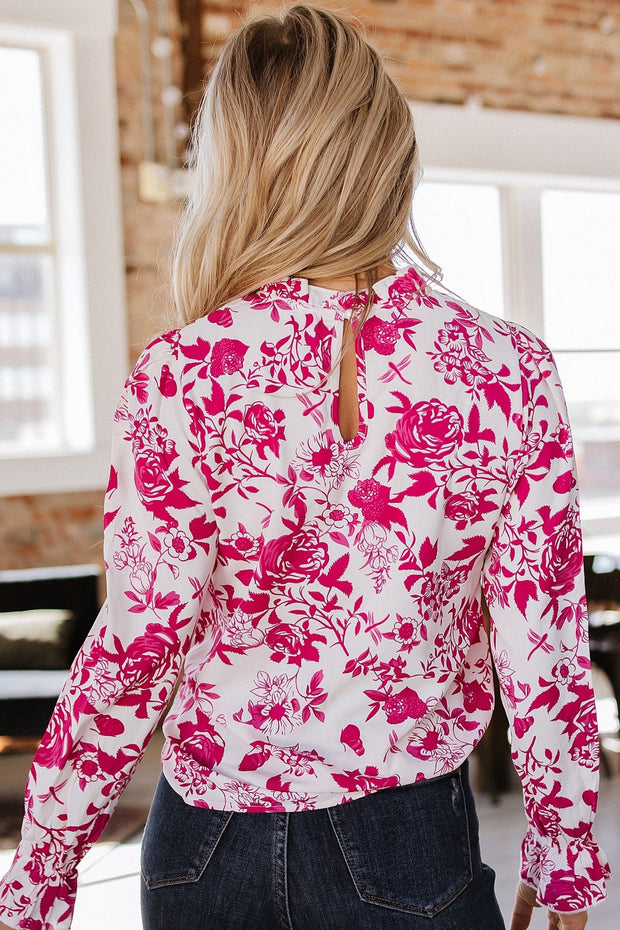 Burke Floral Flounce Sleeve Blouse | S-XL