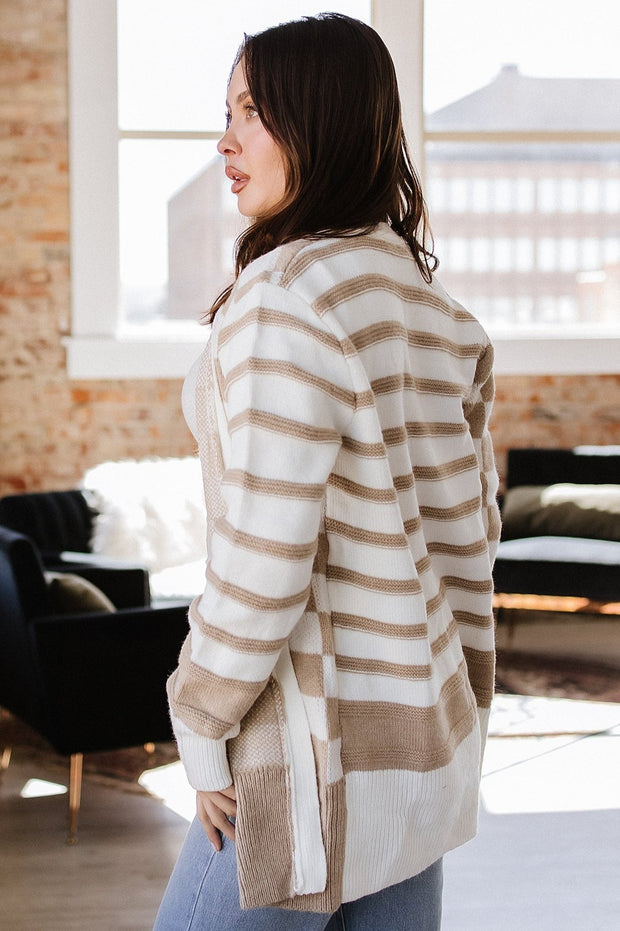 Mika Striped Knitted Cardigan | S-XL