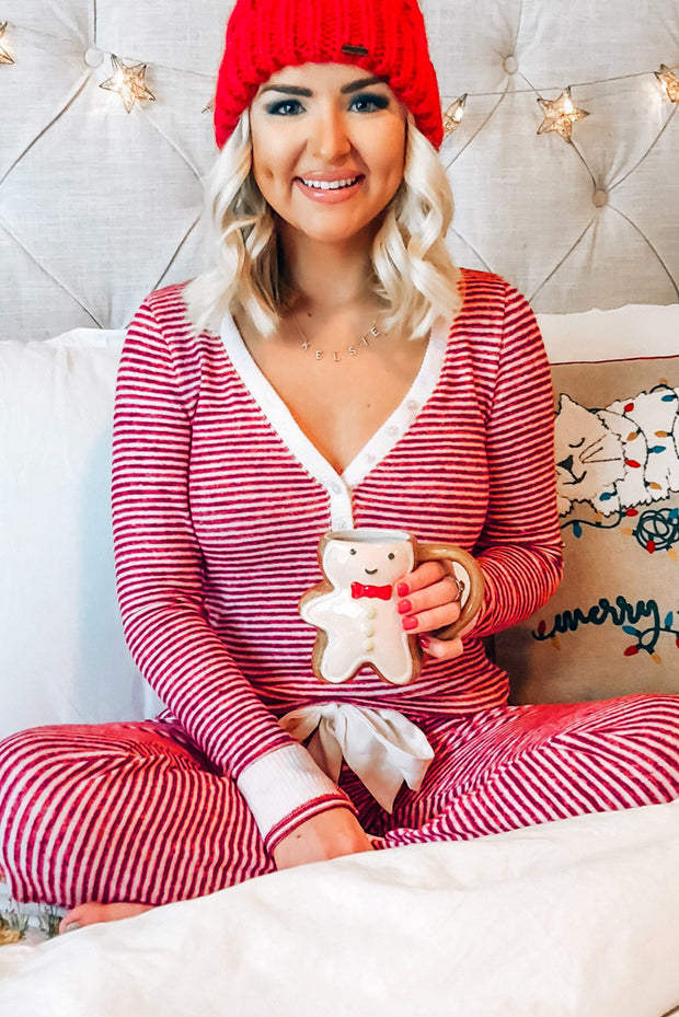 Seren Striped Christmas Pajama Set