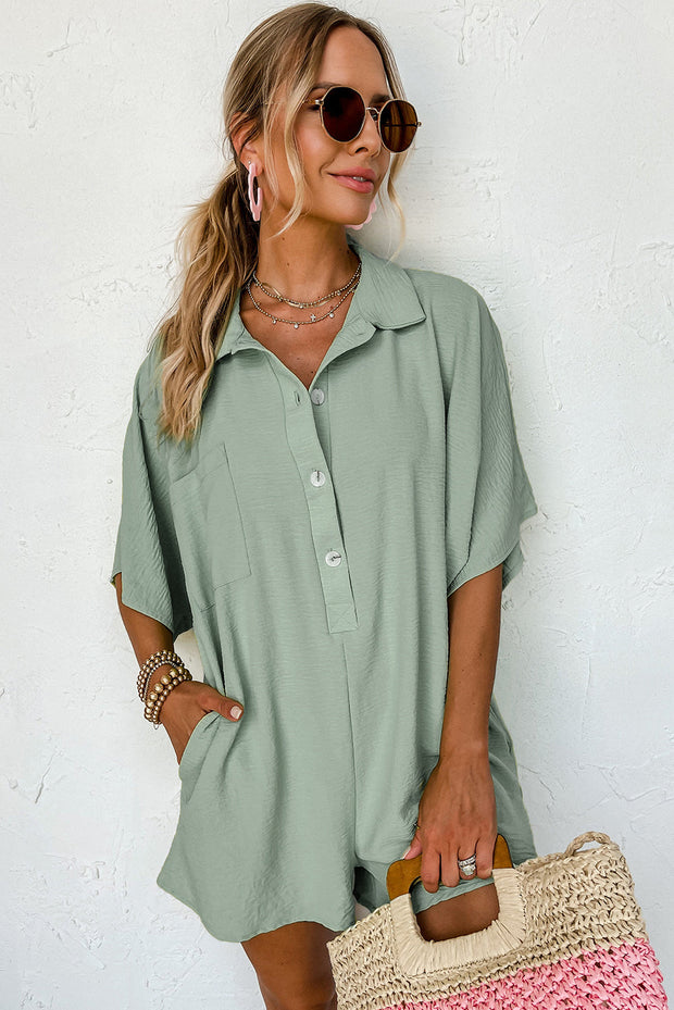 SALE - Elle Half Button Loose Romper | Size Small