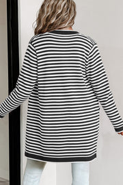 Gavin Striped Long Cardigan | S-2XL