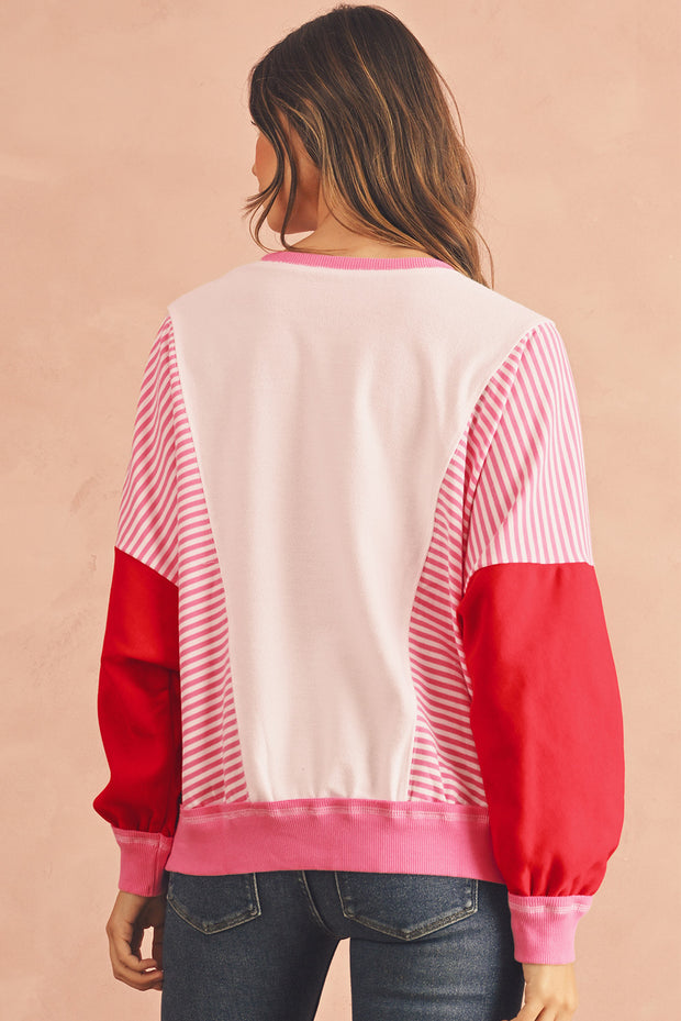 Kaleb Striped Patchwork Sweatshirt | S-XL