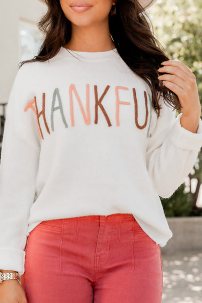 Thankful Embroidered Sweater | PRE ORDER