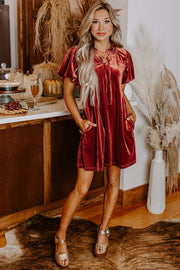 Bryson Velvet Smocked Mini Dress