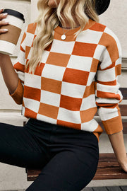 Larissa Checkered Knit Sweater | PRE ORDER