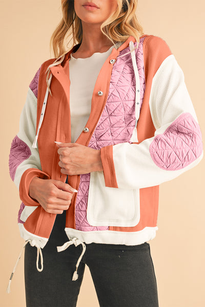 Felisha Quilted Patchwork Hooded Jacket