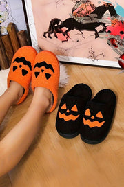 Pumpkin Face Graphic Plush Slippers | PRE ORDER