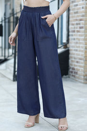 Walsh Smocked High Waist Wide Leg Jeans