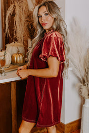 Bryson Velvet Smocked Mini Dress