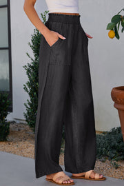 Walsh Smocked High Waist Wide Leg Jeans