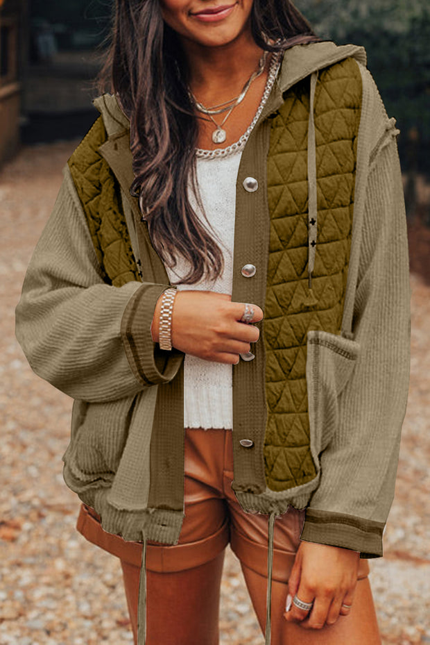 Felisha Quilted Patchwork Hooded Jacket | S-XL | PRE ORDER