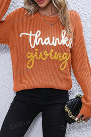 Thanksgiving Letter Graphic Sweater | PRE ORDER