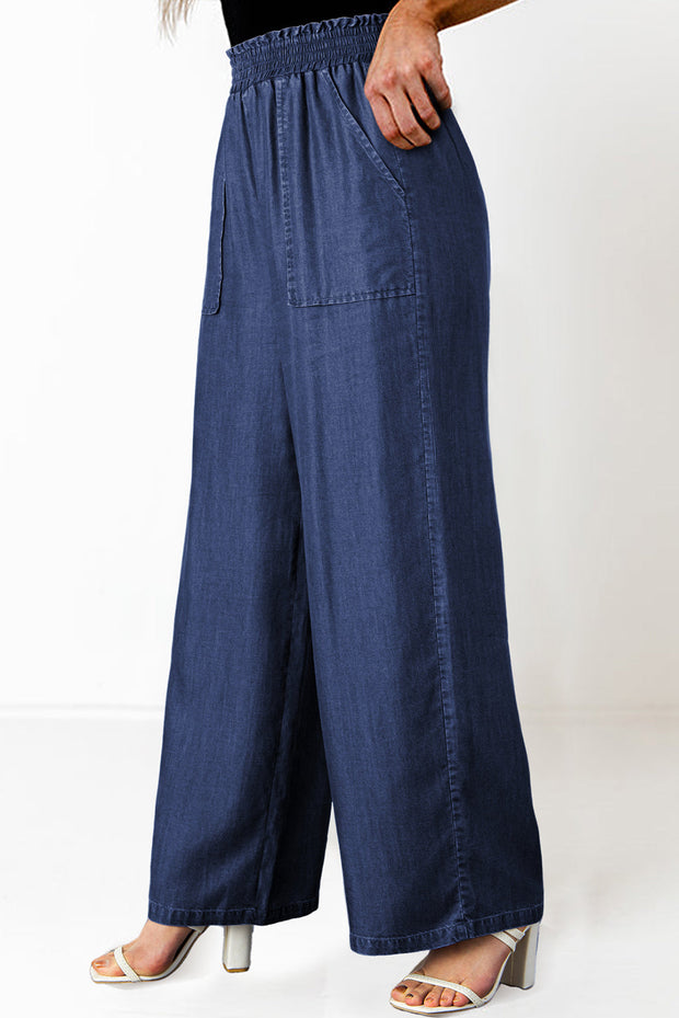 Walsh Smocked High Waist Wide Leg Jeans