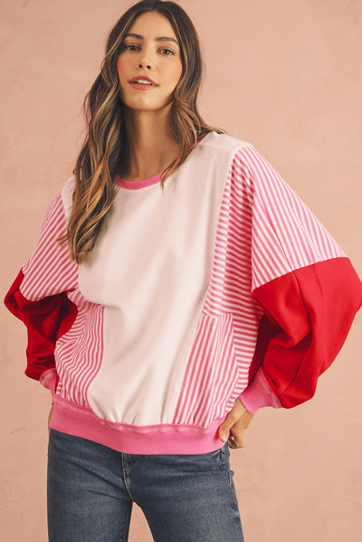 Kaleb Striped Patchwork Sweatshirt